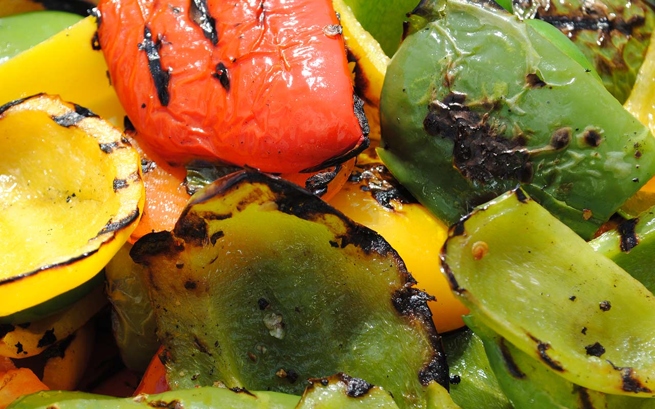 Delicious charred peppers