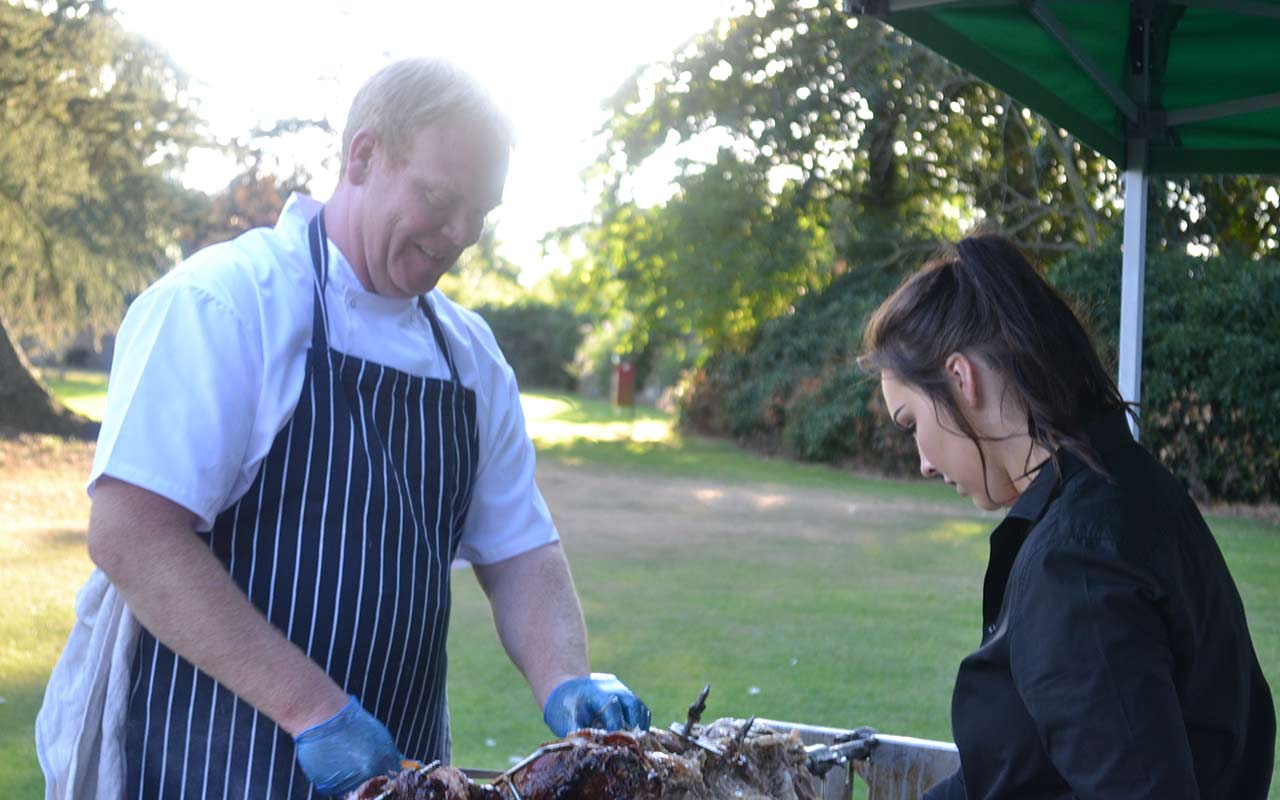 Matt serving at an Oxfordshire Summer wedding, 2016